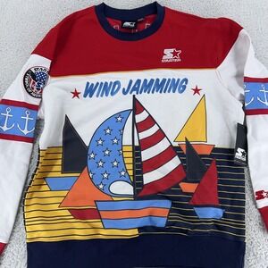 Starter Black Label Sailing Wind Jamming Shirt Crewneck Pullover XL‎ Nautical